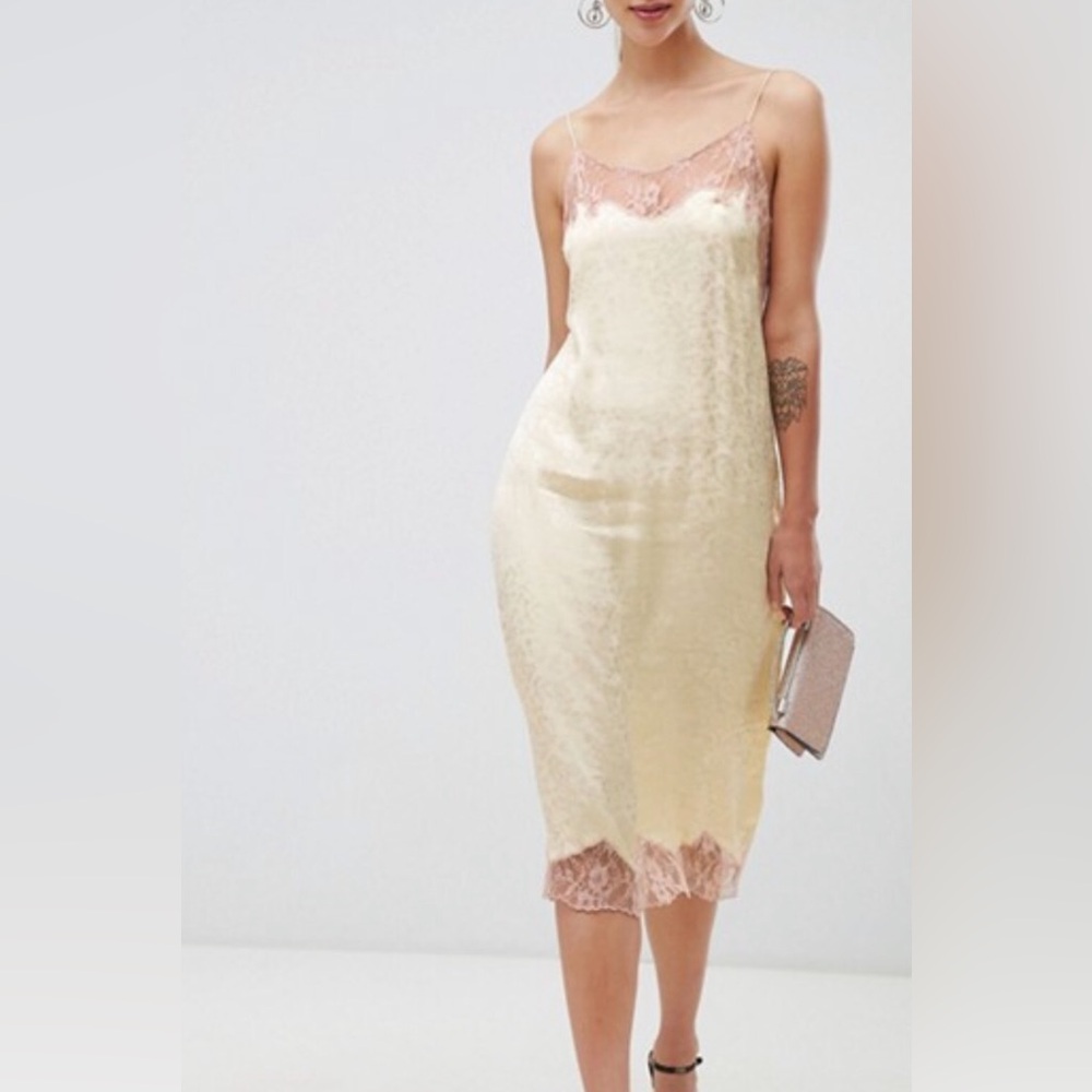 ASOS LINGERIE STYLE DRESS WITH LACE